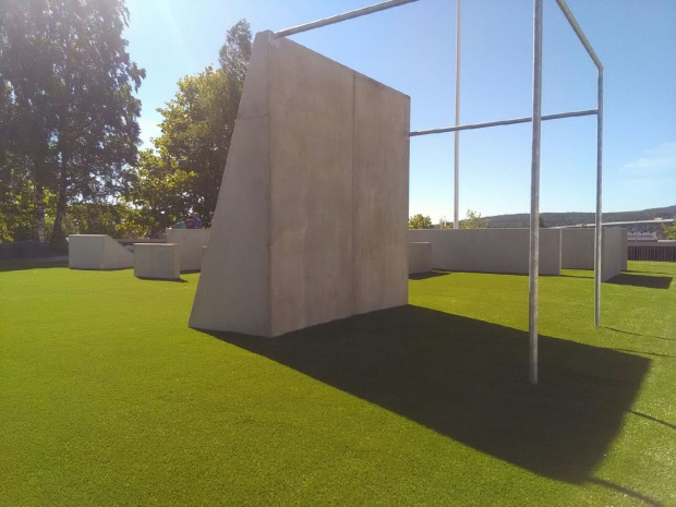 konstgräs fallskydd till parkour och utegym från unisport