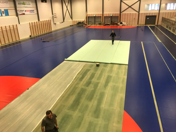 renovasjon av sportsgulv Saltex 