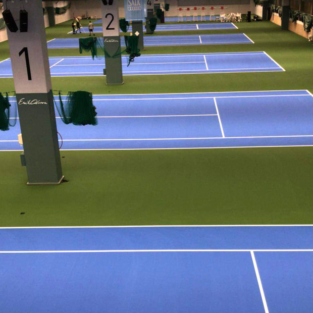 salkhallen tennishall tennisunderlag tennisbeläggning Saltex