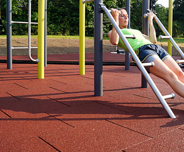 Euroflex fallskyddsplattor standard till utegym 