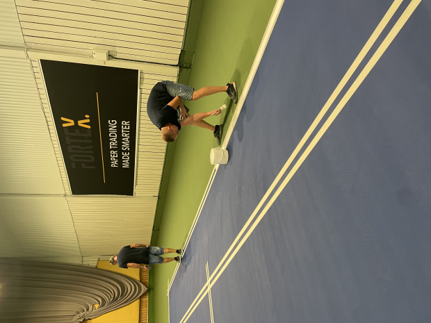 GLTK Laykold tennisbeläggning i  färgerna US Open Green och Miami Open Biscayne Blue från Saltex