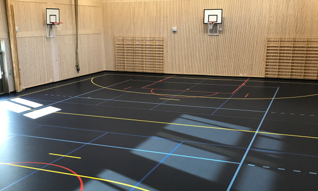 Ytre Enebakk Skole Gymsal sportsgulv Saltex 